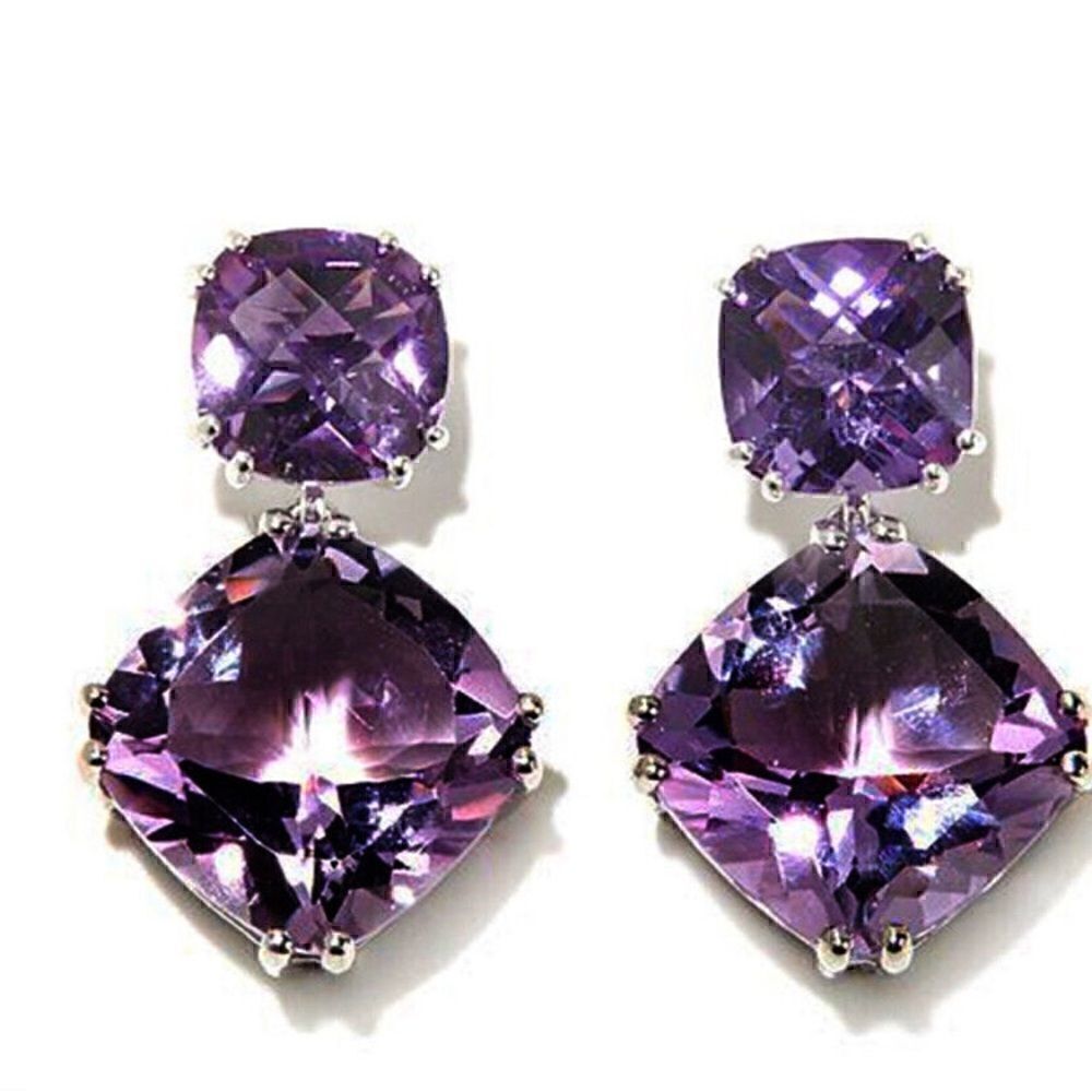 💜 New sparkling purple crystal earrings 💜 - Picture 4 of 6